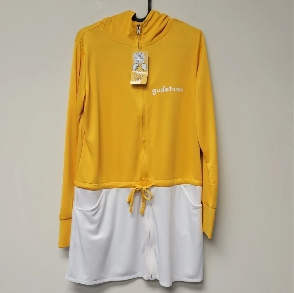 Sanrio Gudetama Hooded Narikiri Rashguard Jacket Yellow L